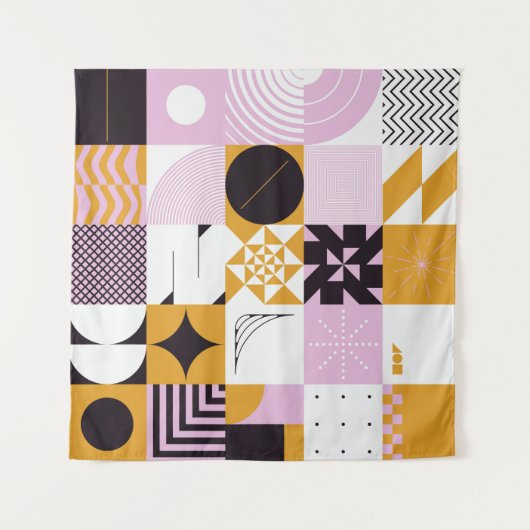 Scandinavian Geometric: Hand-getrokken kunstwerk. Wandkleed (Voorkant)