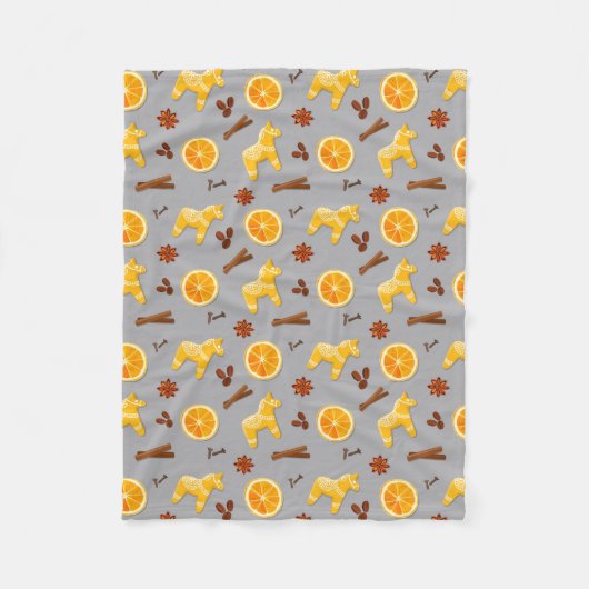 Scandinavian Gingerbread & Citrus Holiday  Fleece Deken (Voorkant)