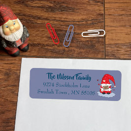 Scandinavian Gnome Blue Grey Return Address Labels