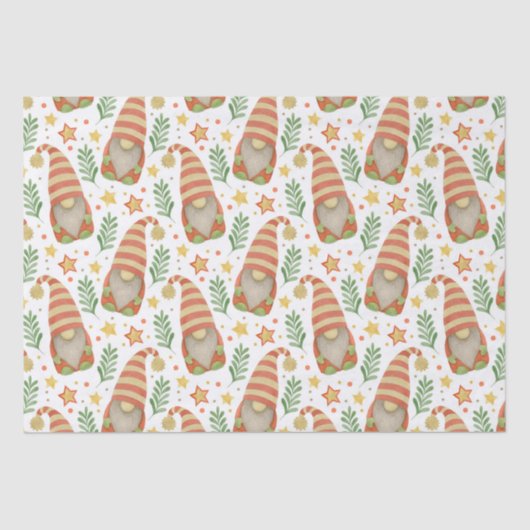 Scandinavian Gnome Kerstmis Tissuepapier (Voorkant)