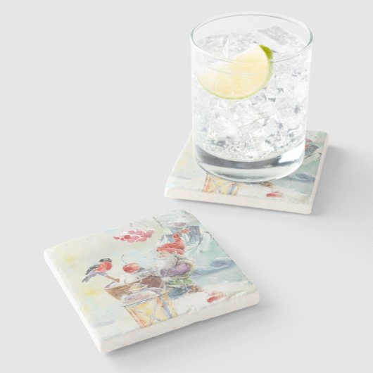 Scandinavian gnome stenen onderzetter (Zijkant)