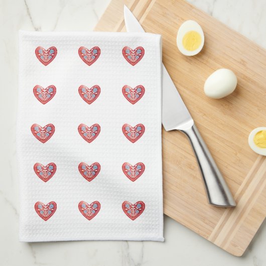 Scandinavian Heart Kitchen Towel Theedoek (Quarter Fold)