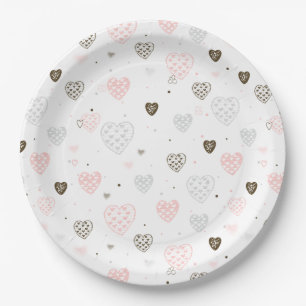 Scandinavian Hearts Pattern Papieren Bordje