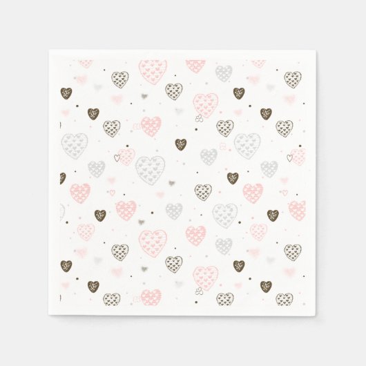 Scandinavian Hearts Pattern Servet (Voorkant)