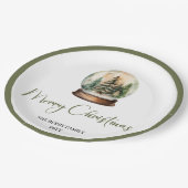 Scandinavian Holiday Christmas Personalized Plates Papieren Bordje (Gekanteld)
