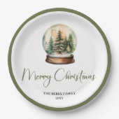 Scandinavian Holiday Christmas Personalized Plates Papieren Bordje (Voorkant)