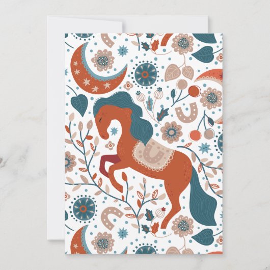 Scandinavian Horse Cute Feestdagenkaart (Voorkant)