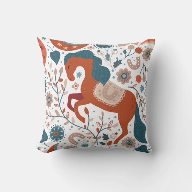 Scandinavian Horse Cute Kussen (Voorkant)