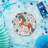 Scandinavian Horse Cute Papieren Bordje (Feest)