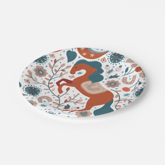 Scandinavian Horse Cute Papieren Bordje (Gekanteld)