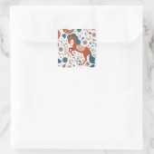 Scandinavian Horse Cute Vierkante Sticker (Tas)