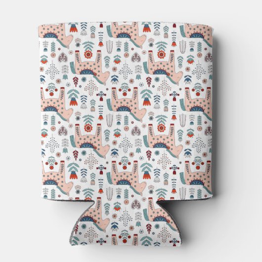 Scandinavian Horse Folk Art Pattern Blikjeskoeler (Achterkant)