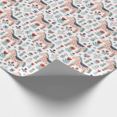 Scandinavian Horse Folk Art Pattern Cadeaupapier (Hoek)