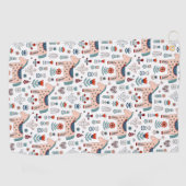 Scandinavian Horse Folk Art Pattern Golfhanddoek (Horizontaal)