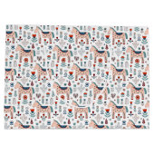 Scandinavian Horse Folk Art Pattern Groot Cadeauzakje (Achterkant)