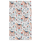 Scandinavian Horse Folk Art Pattern Klein Cadeauzakje (Achterkant)