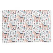 Scandinavian Horse Folk Art Pattern Kussensloop (Voorkant-Rechts)