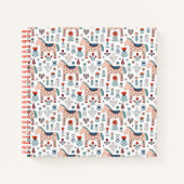 Scandinavian Horse Folk Art Pattern Notitieboek (Voorkant)