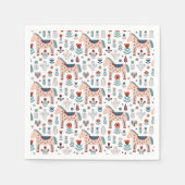 Scandinavian Horse Folk Art Pattern Servet (Voorkant)