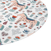 Scandinavian Horse Folk Art Pattern Snijplank (Hoek)