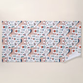 Scandinavian Horse Folk Art Pattern Strandlaken (Voorkant)