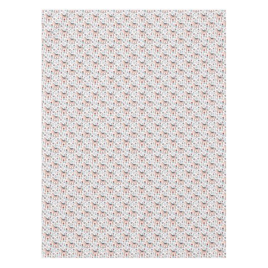 Scandinavian Horse Folk Art Pattern Tafelkleed (Voorkant)