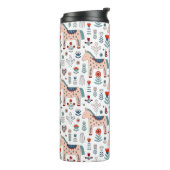 Scandinavian Horse Folk Art Pattern Thermosbeker (Gedraaid links)