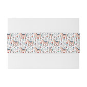 Scandinavian Horse Folk Art Pattern Uitnodigingen Wikkel (Achterkant Voorbeeld)