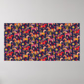 Scandinavian horses pattern seamless design. Decor Poster (Voorkant)