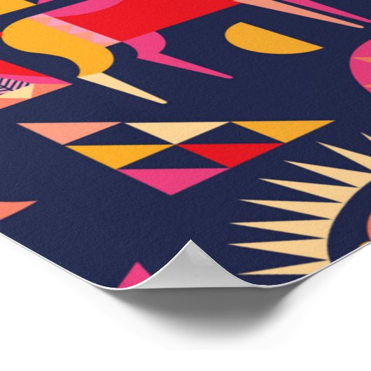 Scandinavian horses pattern seamless design. Decor Poster (Hoek)