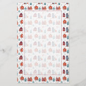 Scandinavian House Folk Art Pattern Briefpapier (Voorkant)
