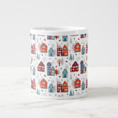 Scandinavian House Folk Art Pattern Grote Koffiekop (Voorkant)