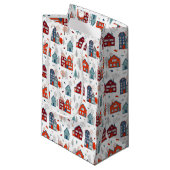 Scandinavian House Folk Art Pattern Klein Cadeauzakje (Voorkant Gekanteld)