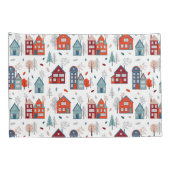 Scandinavian House Folk Art Pattern Kussensloop (Achterkant-Rechts)