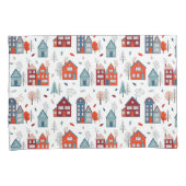 Scandinavian House Folk Art Pattern Kussensloop (Voorkant-Rechts)
