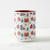 Scandinavian House Folk Art Pattern Mok (Midden)