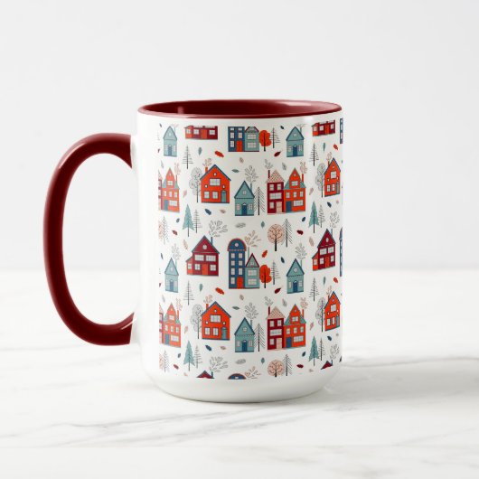 Scandinavian House Folk Art Pattern Mok (Links)