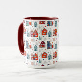 Scandinavian House Folk Art Pattern Mok (Voorkant links)