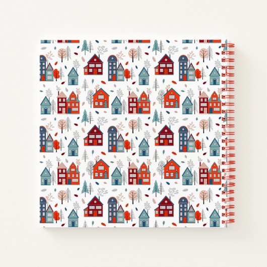 Scandinavian House Folk Art Pattern Notitieboek (Achterkant)