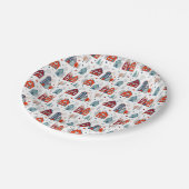 Scandinavian House Folk Art Pattern Papieren Bordje (Gekanteld)