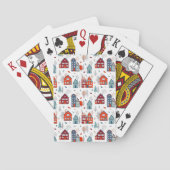 Scandinavian House Folk Art Pattern Pokerkaarten (Achterkant)