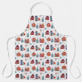 Scandinavian House Folk Art Pattern Schort (Voorkant)