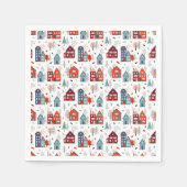Scandinavian House Folk Art Pattern Servet (Voorkant)