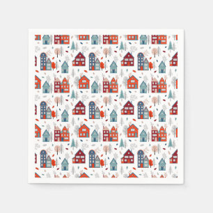 Scandinavian House Folk Art Pattern Servet