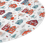 Scandinavian House Folk Art Pattern Snijplank (Hoek)
