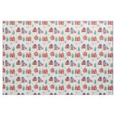 Scandinavian House Folk Art Pattern Stof (Fat Quarter)