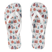 Scandinavian House Folk Art Pattern Teenslippers (Voetbed)