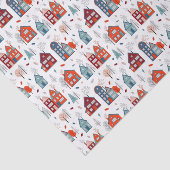 Scandinavian House Folk Art Pattern Tissuepapier (Detail)