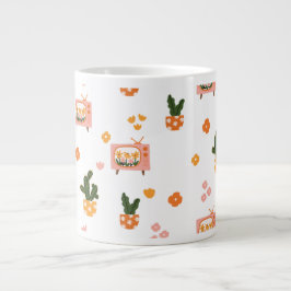 Scandinavian House TV Naadloos Patroon Grote Koffiekop