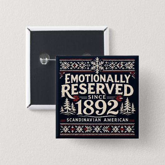 Scandinavian Humor - Emotionally Reserved  Vierkante Button 5,1 Cm (Voorkant /achterkant)